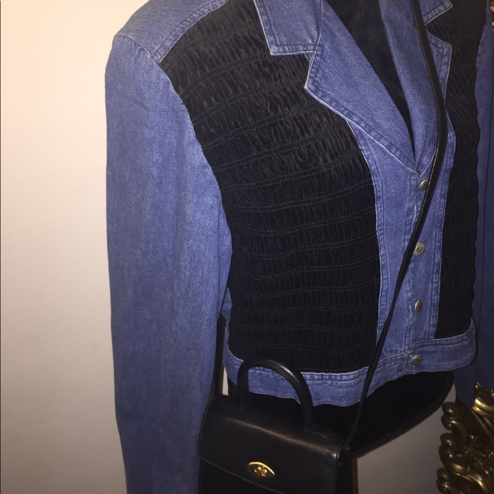 🍁Vintage Denim/Velvet Button Up🍁
